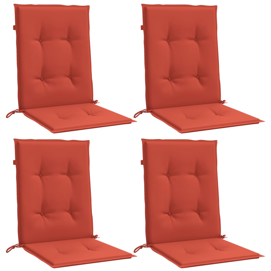 Cojines de silla Vidaxl 4 PCS Back 100x50x4 CM Fabric Rojo