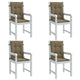 Cojines de silla Vidaxl 4 PCS Back 100x50x4 CM Fabric Tope mixta