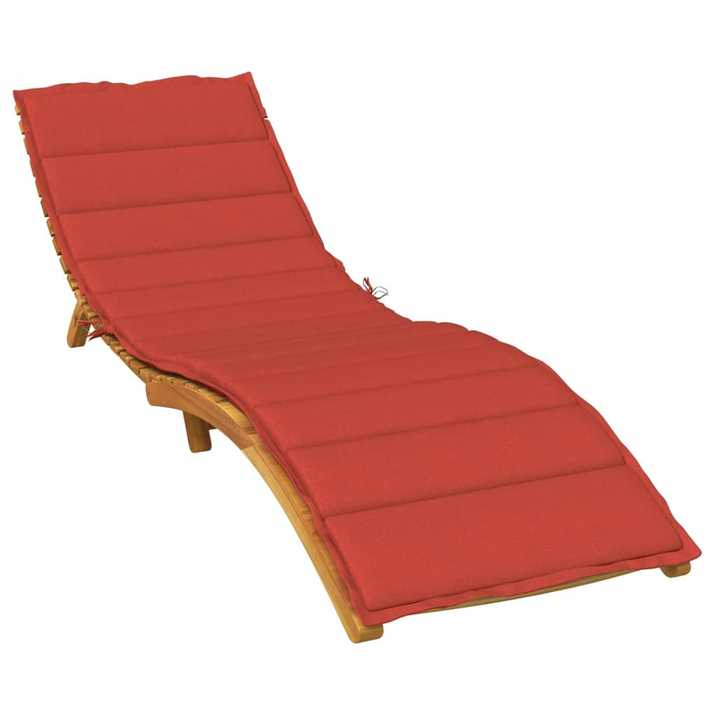 Vidaxl Rounger Cushion 200x50x4 cm de tela mixta roja