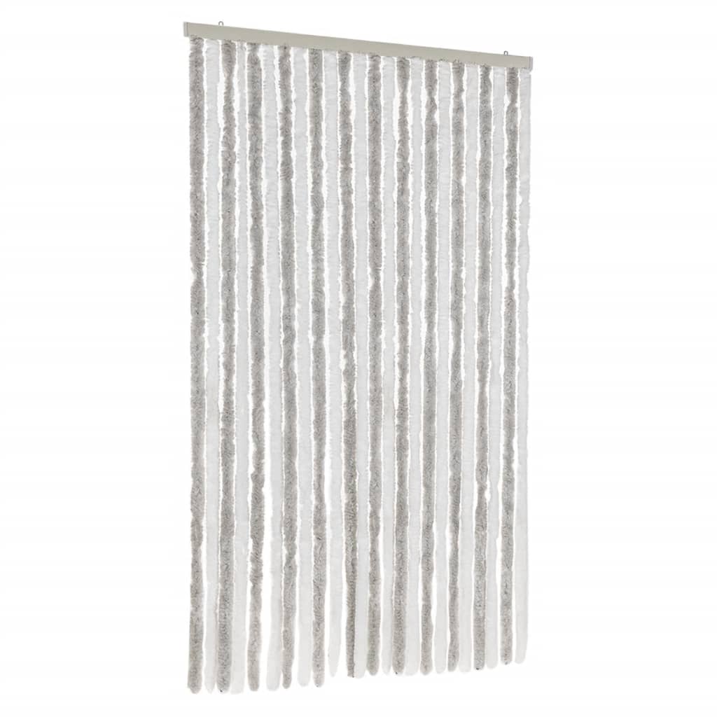 Vidaxl Fly Curtain 100x230 cm Chenille grigio chiaro e bianco