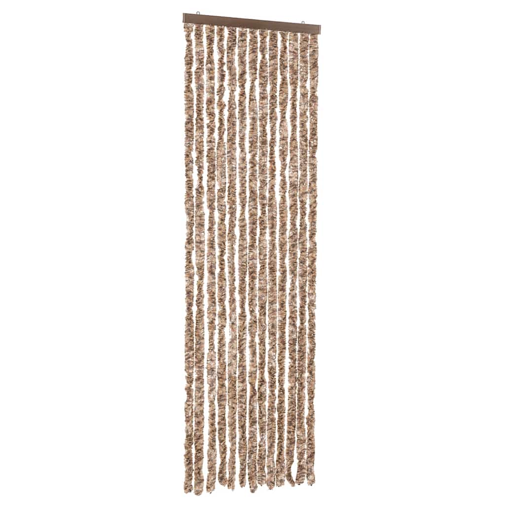 Vidaxl Fly Curtain 56x185 cm Chenille beige e marrone scuro