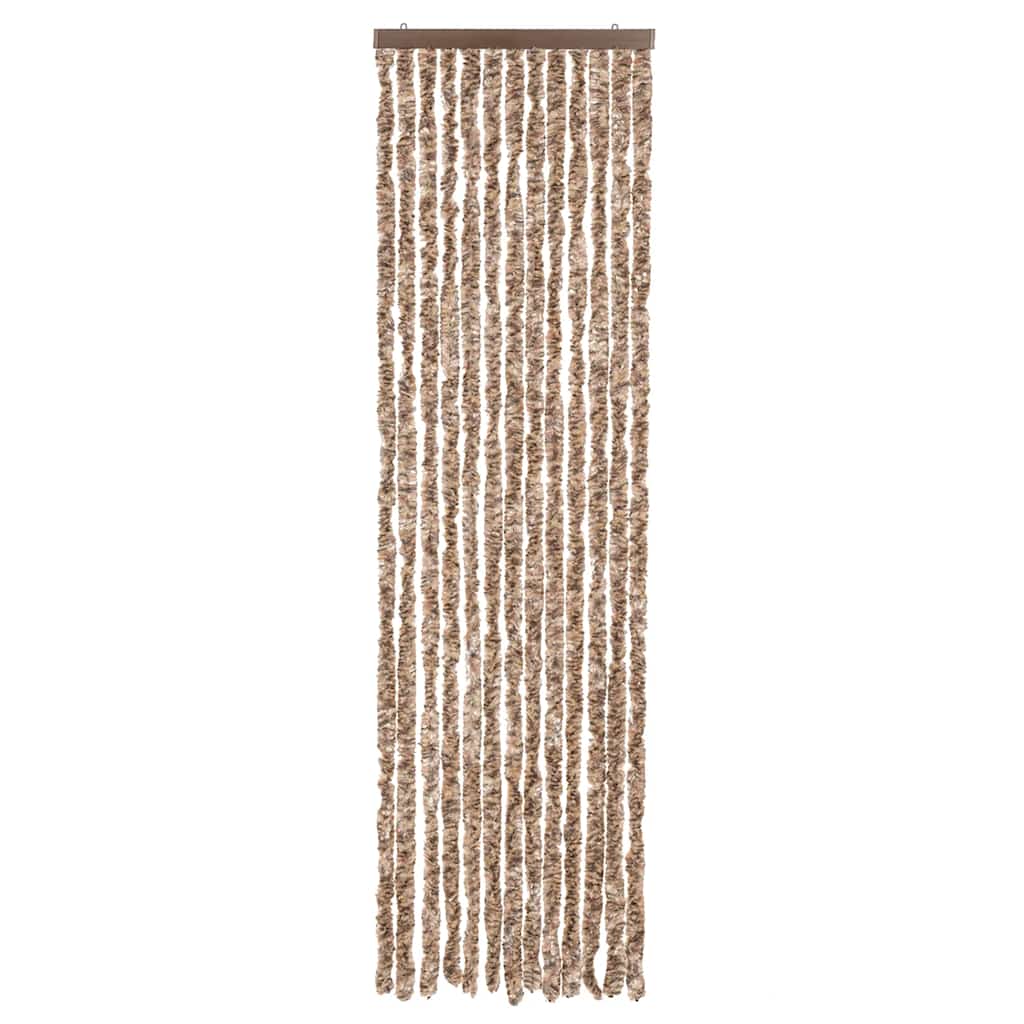 Vidaxl Fly Curtain 56x185 cm Chenille beige e marrone scuro