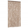 Cortina de mosca Vidaxl 100x220 cm chenille beige y marrón oscuro