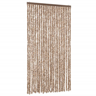 Cortina de mosca Vidaxl 100x220 cm chenille beige y marrón oscuro