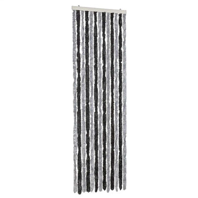 Cortina de mosca Vidaxl 56x200 cm chenille gris y negro