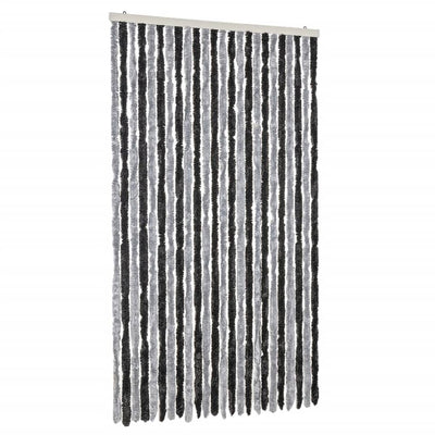 Vidaxl vliegengordijn 100x230 cm chenille grijs en zwart
