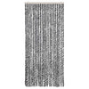 Vidaxl Fly Curtain 90x200 cm Chenille grigio e bianco e nero