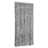 Vidaxl Fly Curtain 90x220 cm Chenille grigio e bianco e nero