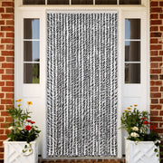 Vidaxl vliegengordijn 100x200 cm chenille grijs en zwart-wit - afbeelding 1
