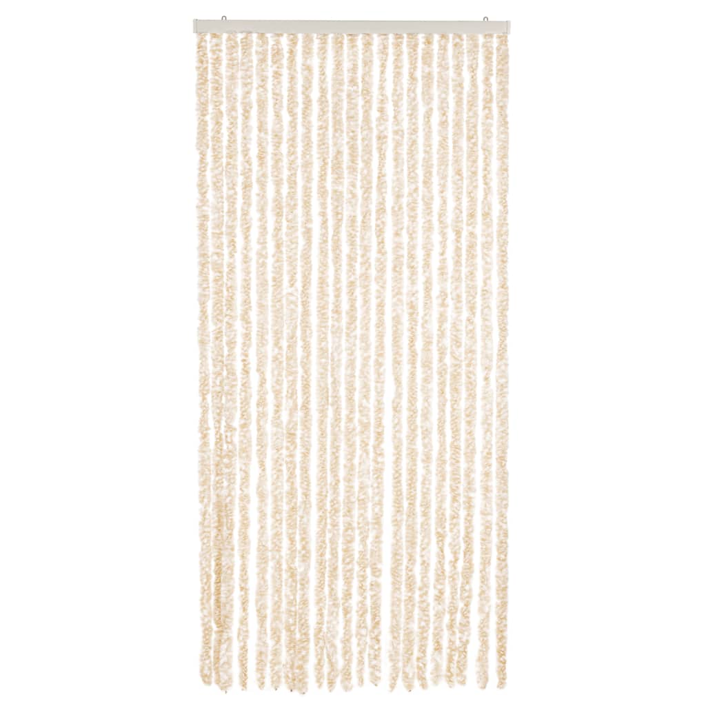 Vidaxl Fly Curtain 90x200 cm Chenille beige e White