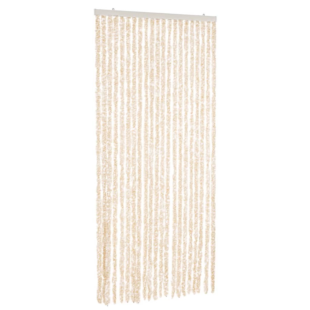 Vidaxl Fly Curtain 90x220 cm Chenille beige e White