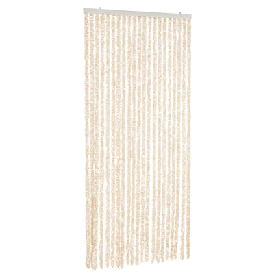 Vidaxl Fly Curtain 90x220 cm Chenille beige e White