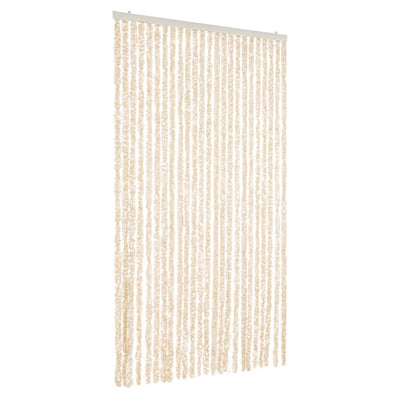 Vidaxl Fly Curtain 100x220 cm Chenille beige e bianco
