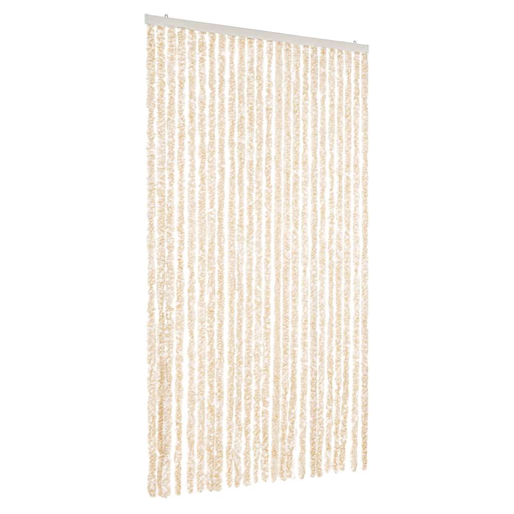 Vidaxl Fly Curtain 100x230 cm Chenille beige e bianco