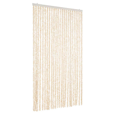 Vidaxl Fly Curtain 100x230 cm Chenille beige e bianco