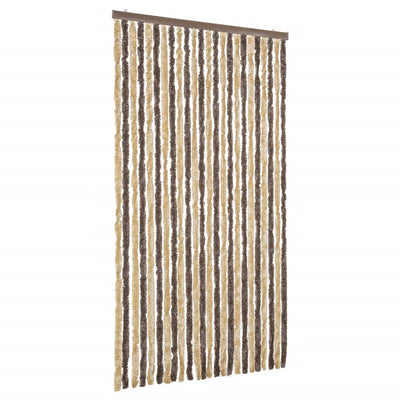 Vidaxl vliegengordijn 100x200 cm chenille donkerbruin en beige
