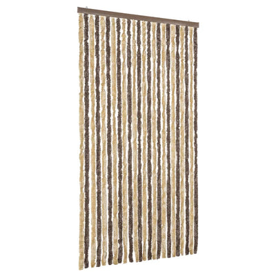 Vidaxl vliegengordijn 100x220 cm chenille donkerbruin en beige