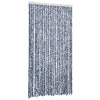 Vidaxl Fly Curtain 100x200 cm Chenille blu e bianco