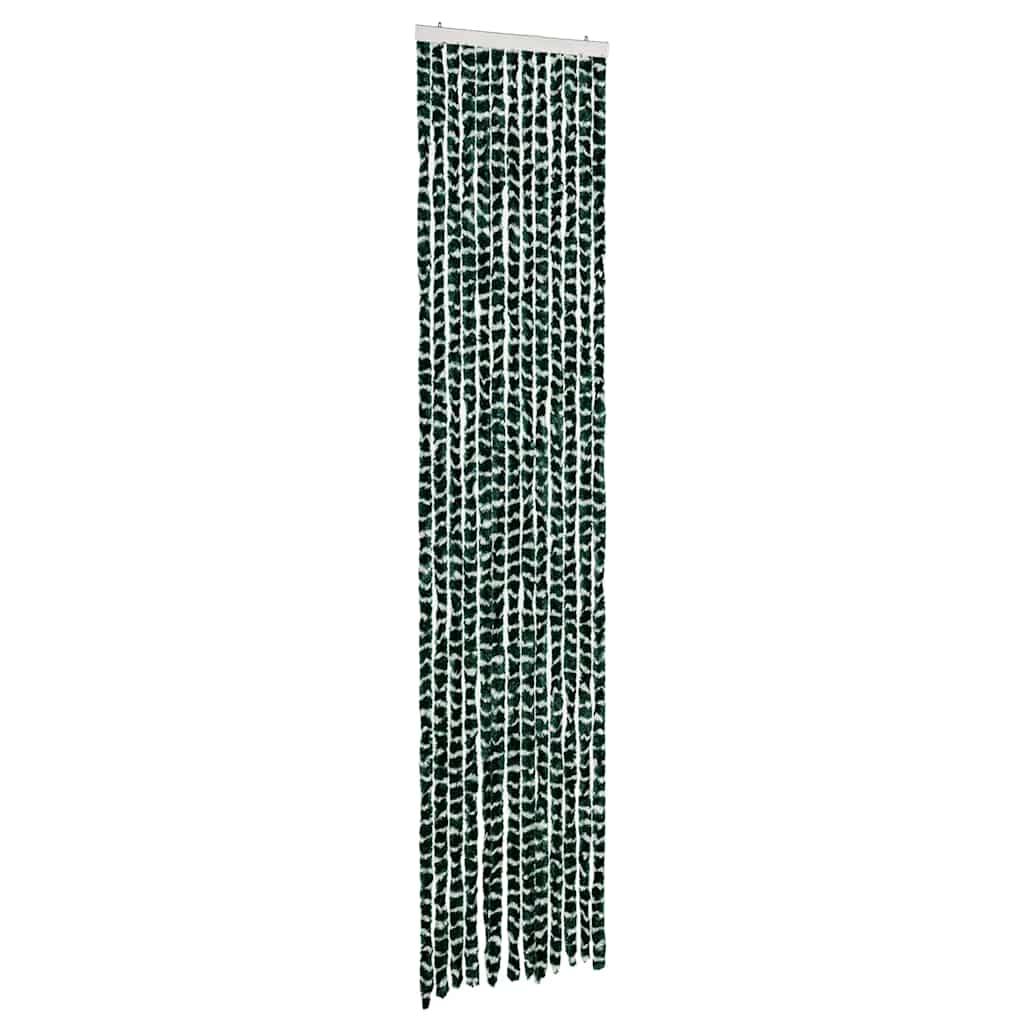 Vidaxl Fly Curtain 56x200 cm Chenille verde e bianco
