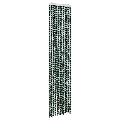 Vidaxl Fly Curtain 56x200 cm Chenille verde e bianco