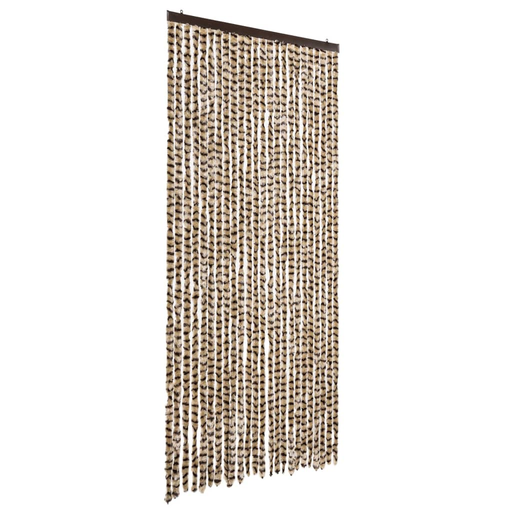 Vidaxl Fly Curtain 100x200 cm Chenille beige e Brown