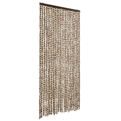 Vidaxl Fly Curtain 100x200 cm Chenille beige e Brown