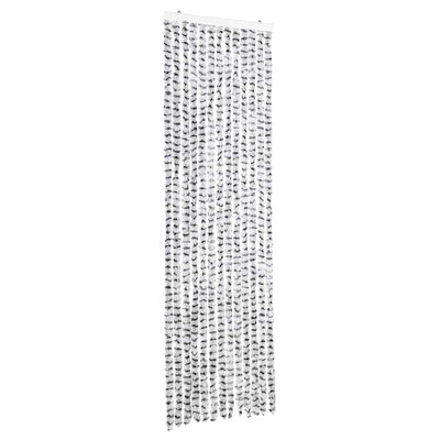 Vidaxl vliegengordijn 56x200 cm chenille lichtgrijs en donkergrijs