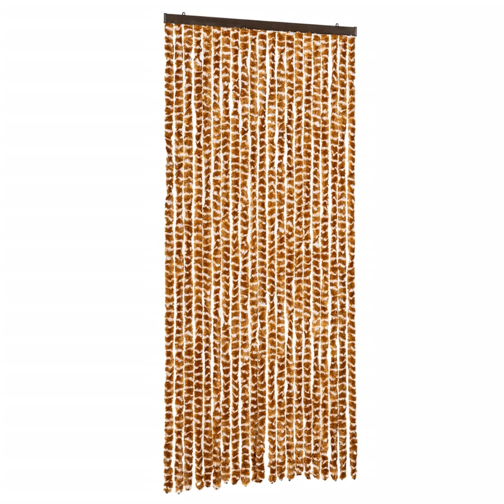 Vidaxl vliegengordijn 90x200 cm chenille okerkleurig en wit