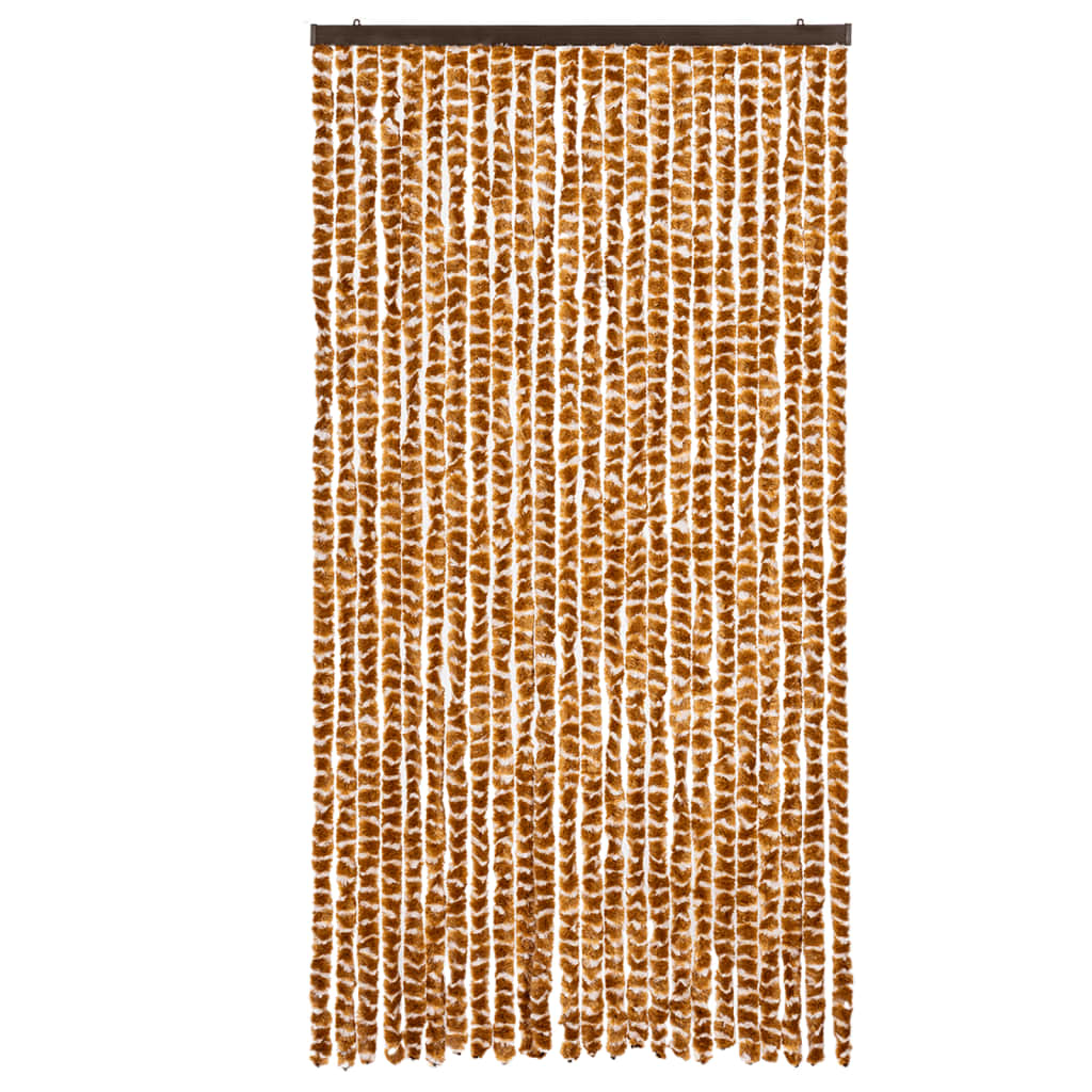 Vidaxl Fly Curtain 100x230 cm Chenille ocra e bianco