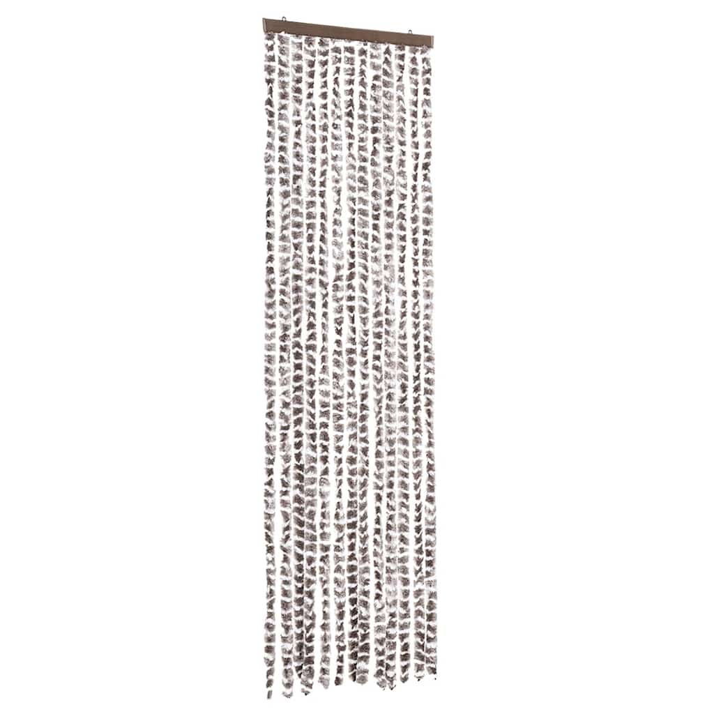 Vidaxl Fly Curtain 56x200 cm Chenille Taupe e White