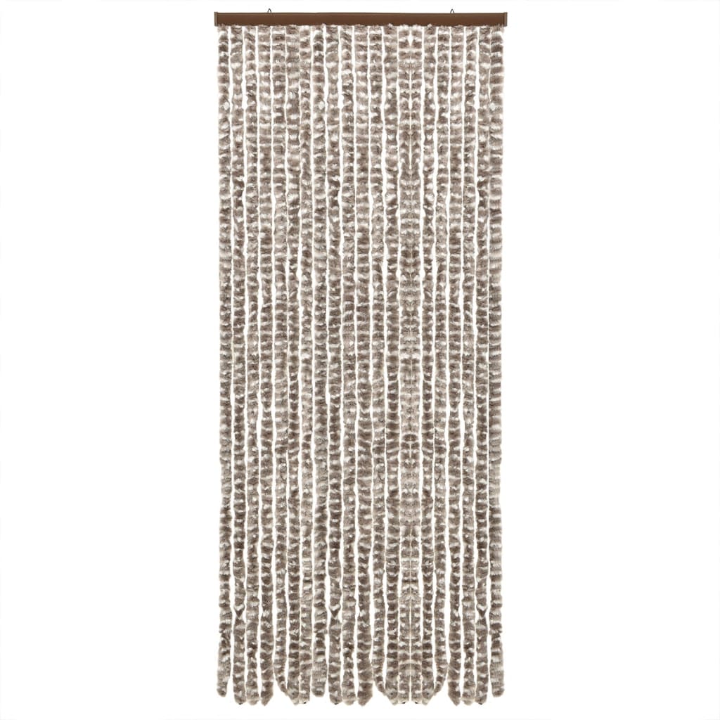 Vidaxl vliegengordijn 56x200 cm chenille taupe en wit