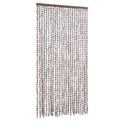 Cortina de mosca Vidaxl 100x200 cm chenille tope y blanco
