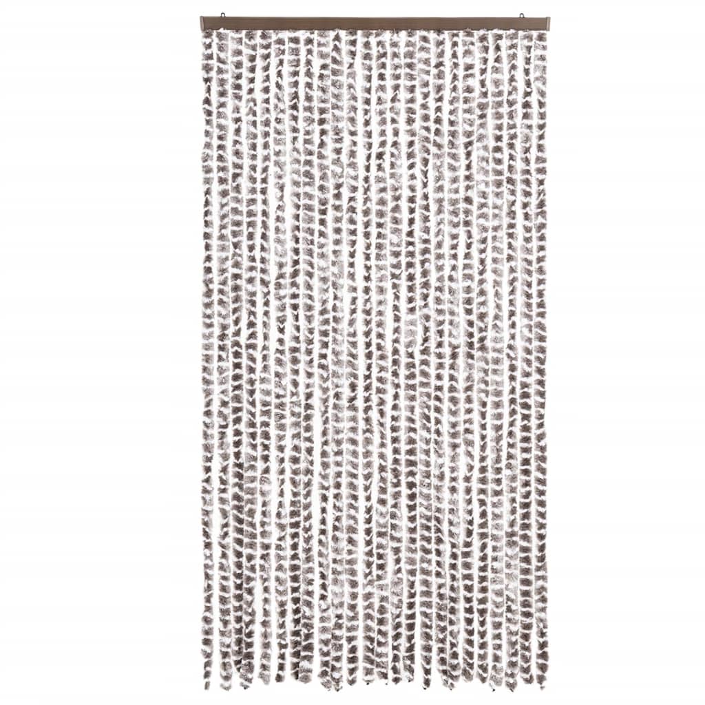 Vidaxl Fly Curtain 100x200 cm Chenille Taupe e White