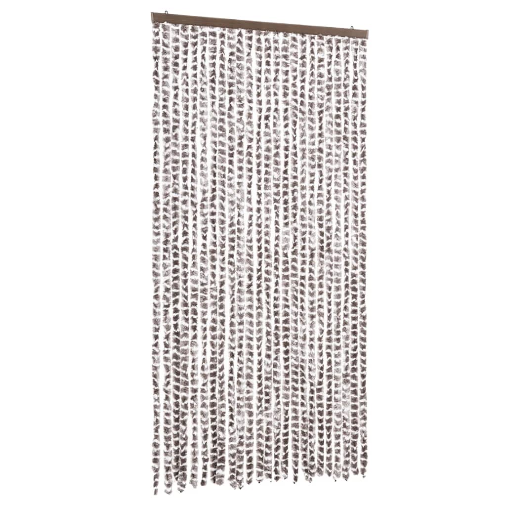 Vidaxl Fly Curtain 100x230 cm Chenille Taupe e White