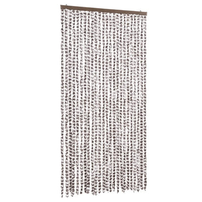 Cortina de mosca Vidaxl 100x230 cm chenille tope y blanco