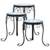 Vidaxl Standard pianta 3 St Ceramica blu e bianco