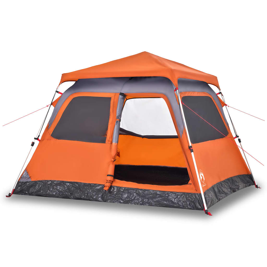 Vidaxl Dome Tent 4 Persona de liberación rápida Gray and Orange