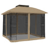 Vidaxl Arbor Side pareti di mesh e doppio tetto 2,94x2,94 m in acciaio Taupe