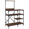 Vidaxl Bakers Rack 90x40x132 cm de madera procesada y color marrón de metal marrón