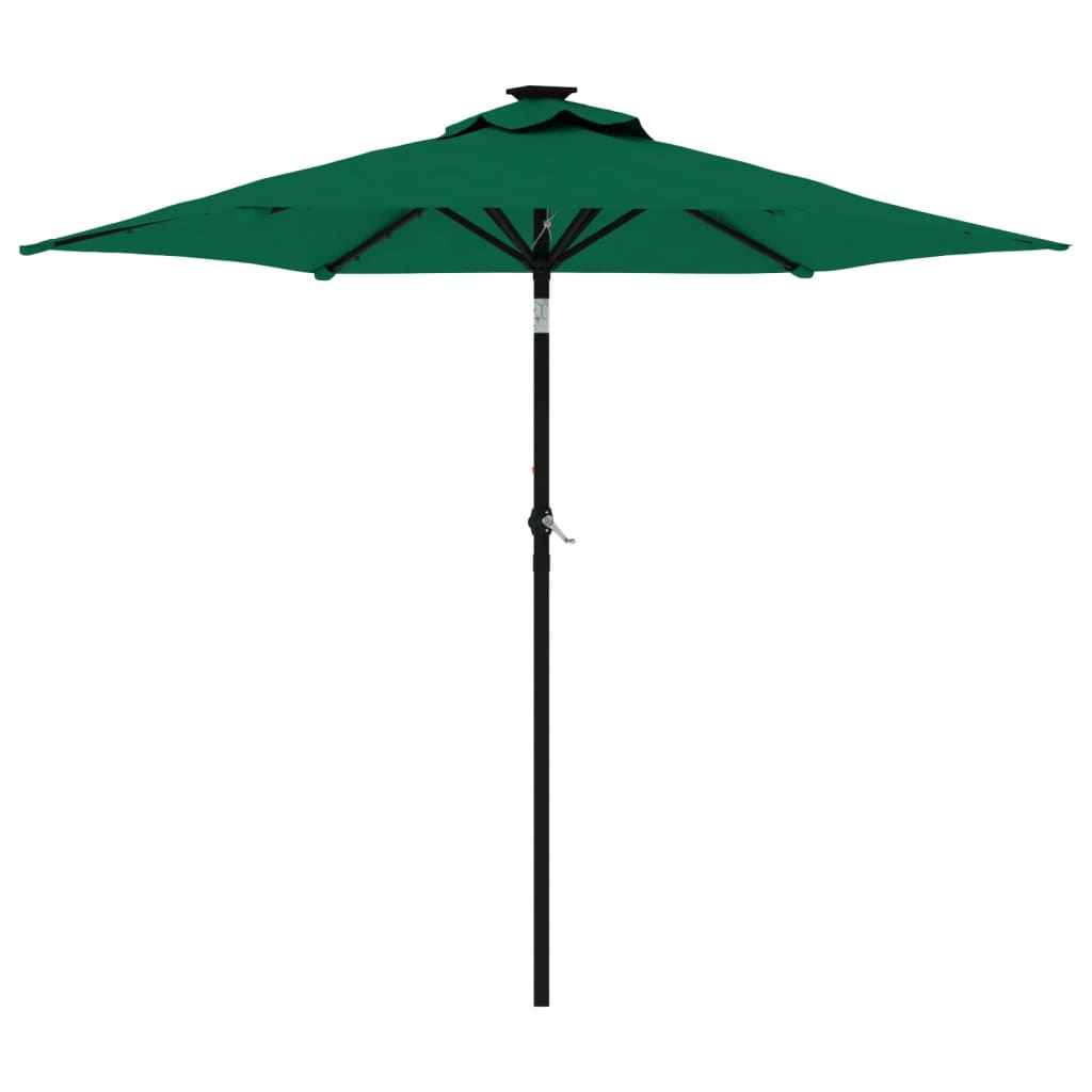Parasol Vidaxl con poste de acero 225x225x212 cm verde