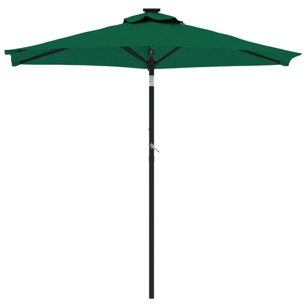 Parasol Vidaxl con poste de acero 225x225x212 cm verde