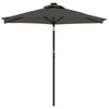 Parasol Vidaxl con poste de acero 225x225x2121 cm de antracita