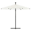 Parasol Vidaxl con poste de acero 269x269x235 cm blanco