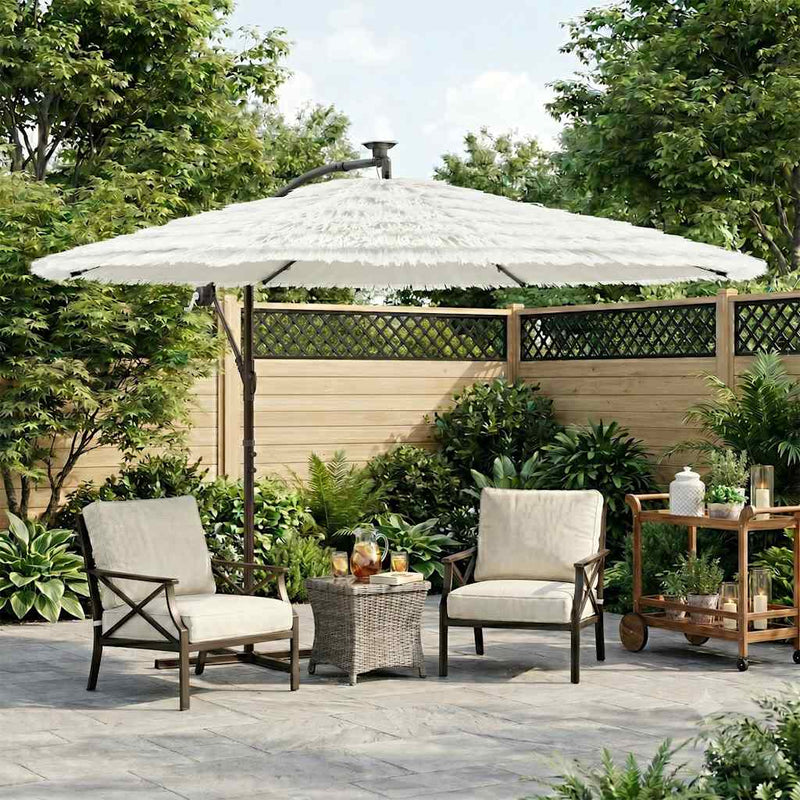 Parasol Vidaxl con poste de acero 269x269x235 cm blanco