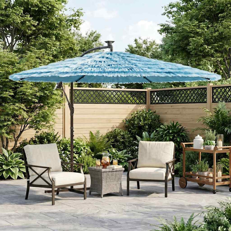 Vidaxl Parasol con polo in acciaio 290x290x238 cm blu