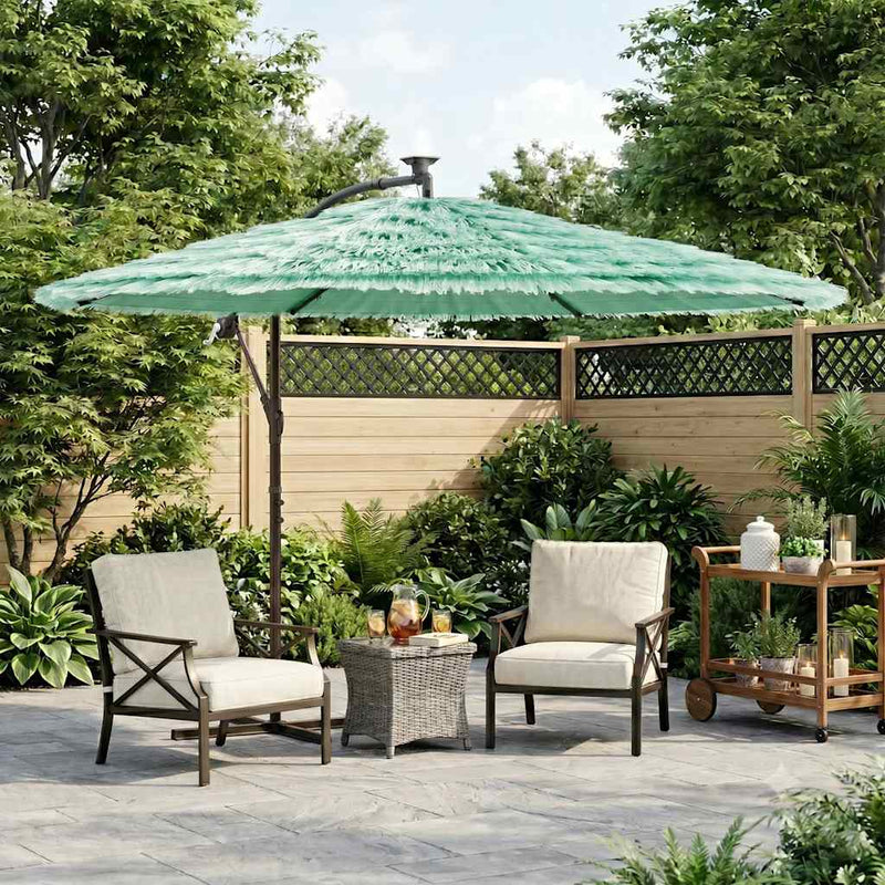 Parasol Vidaxl con poste de acero 290x290x238 cm verde