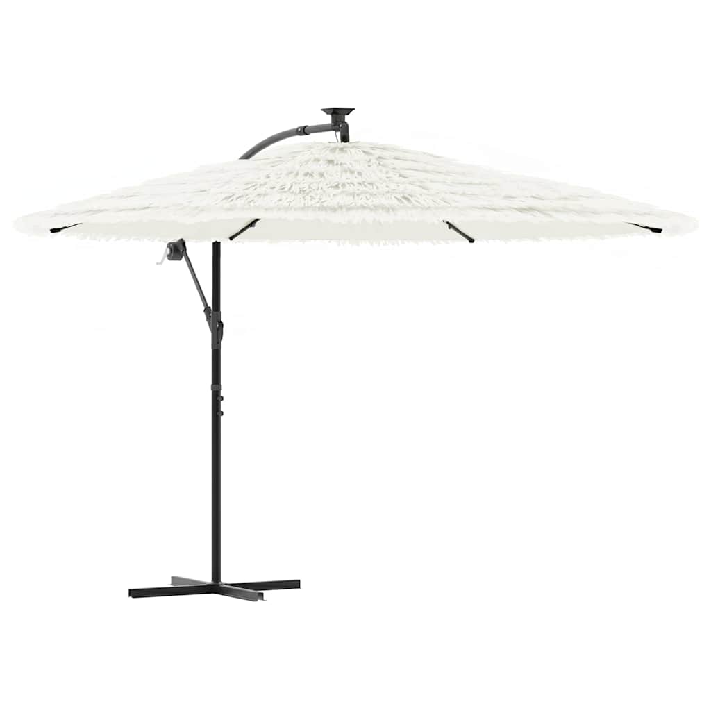 Parasol Vidaxl con poste de acero 290x290x238 cm blanco