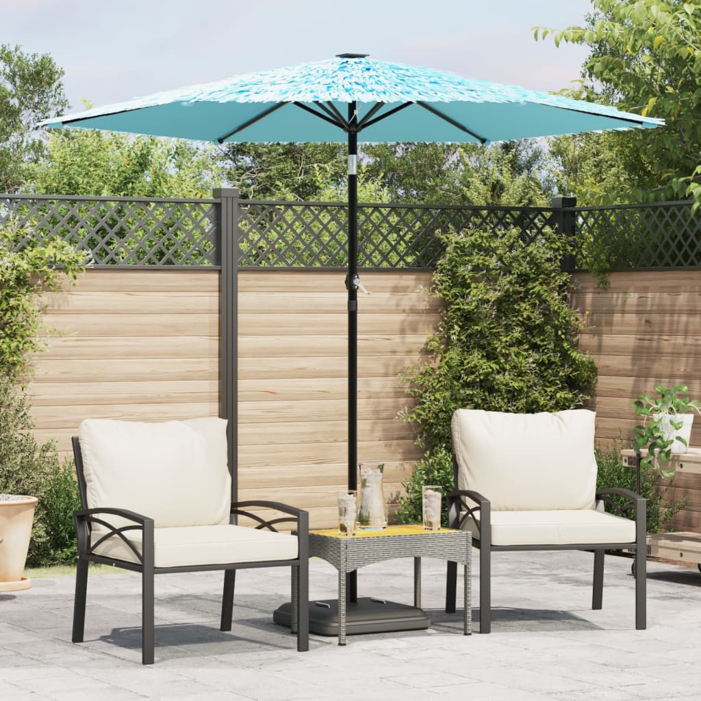 Vidaxl Parasol con polo in acciaio 223x223x213 cm blu