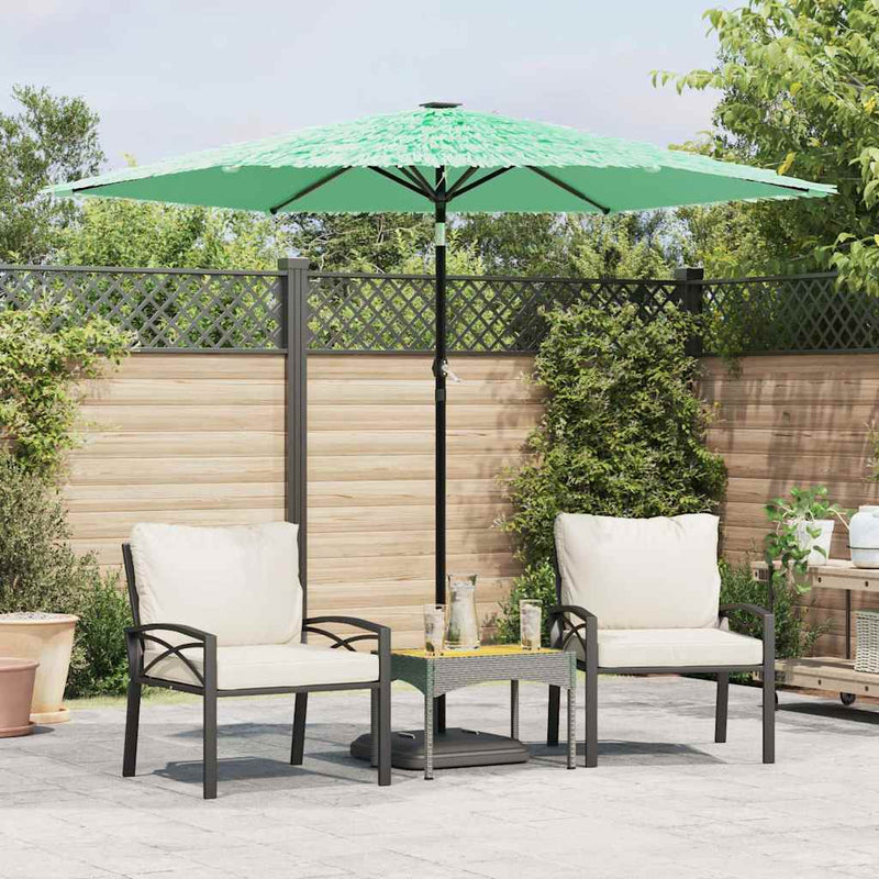 Parasol Vidaxl con poste de acero 268x268x226 cm verde