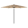 Parasol Vidaxl con poste de acero 288x288x225 cm marrón